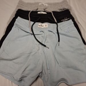 Hollister Men's Athletic Shorts - Light Blue, Black, Gray